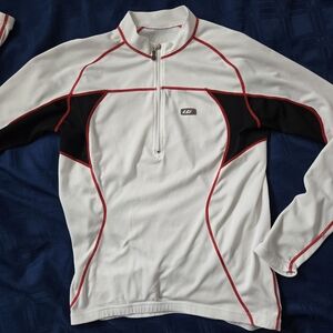 White and Black Long Sleeve Cycling Jersey